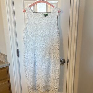 Worthington White Floral Lace Midi Dress
